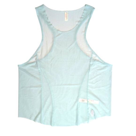 Free People FP Movement Blue Mesh Racerback Crop Workout Tank Top Women Size L - Picture 1 of 10